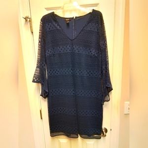Alfani Long Sleeve Navy Blue Dress size 14
